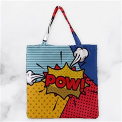 Pow Word Pop Art Style Expression Vector Grocery Tote Bag by Amaryn4rt