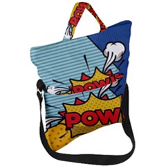 Pow Word Pop Art Style Expression Vector Fold Over Handle Tote Bag by Amaryn4rt