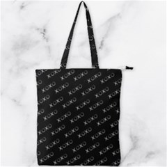 Xoxo Black And White Pattern, Kisses And Love Geometric Theme Double Zip Up Tote Bag by Casemiro