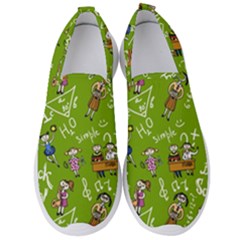 Seamless Pattern With Kids Men s Slip On Sneakers by Amaryn4rt
