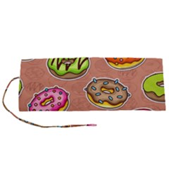 Doughnut Doodle Colorful Seamless Pattern Roll Up Canvas Pencil Holder (s) by Amaryn4rt