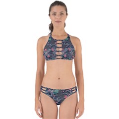 Japanese Wave Koi Illustration Seamless Pattern Perfectly Cut Out Bikini Set by Amaryn4rt