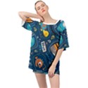Seamless Pattern Vector Submarine With Sea Animals Cartoon Oversized Chiffon Top View1