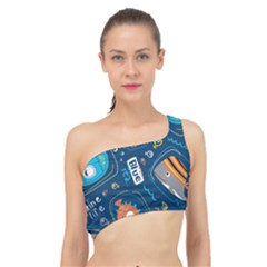 Seamless Pattern Vector Submarine With Sea Animals Cartoon Spliced Up Bikini Top  by Amaryn4rt