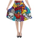 Graffiti Characters Seamless Pattern Flared Midi Skirt View1