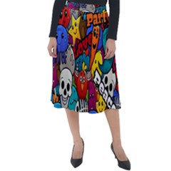 Graffiti Characters Seamless Pattern Classic Velour Midi Skirt  by Amaryn4rt