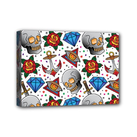 Full Color Flash Tattoo Patterns Mini Canvas 7  X 5  (stretched) by Amaryn4rt