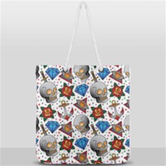 Full Color Flash Tattoo Patterns Full Print Rope Handle Tote (large) by Amaryn4rt