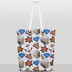 Full Color Flash Tattoo Patterns Full Print Rope Handle Tote (small) by Amaryn4rt