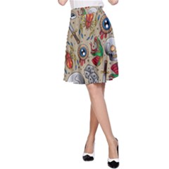 Tattoo Pattern A-line Skirt by Amaryn4rt
