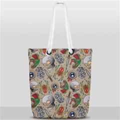Tattoo Pattern Full Print Rope Handle Tote (small) by Amaryn4rt