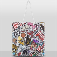 Vintage College Colorful Seamless Pattern Full Print Rope Handle Tote (large) by Amaryn4rt