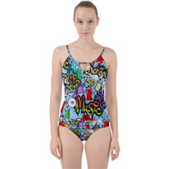 Graffiti Characters Seamless Pattern Cut Out Top Tankini Set by Amaryn4rt