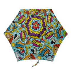 Comic Elements Colorful Seamless Pattern Mini Folding Umbrellas by Amaryn4rt