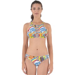 Colorful City Life Horizontal Seamless Pattern Urban City Perfectly Cut Out Bikini Set by Amaryn4rt