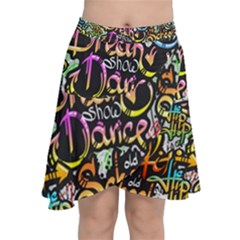 Graffiti Word Seamless Pattern Chiffon Wrap Front Skirt by Amaryn4rt