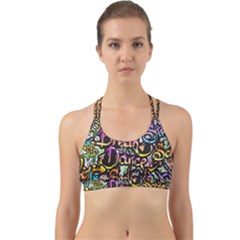Graffiti Word Seamless Pattern Back Web Sports Bra by Amaryn4rt