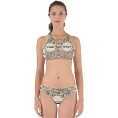 Seamless Pattern With Flower Birds Perfectly Cut Out Bikini Set by Amaryn4rt