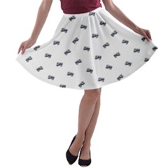 Vintage Car Motif Prin Pattern 2001 A-line Skater Skirt by dflcprintsclothing