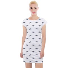 Vintage Car Motif Prin Pattern 2001 Cap Sleeve Bodycon Dress by dflcprintsclothing