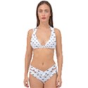 Vintage Car Motif Prin Pattern 2001 Double Strap Halter Bikini Set View1