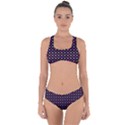 White and pink hearts at black, vector handrawn hearts pattern Criss Cross Bikini Set View1