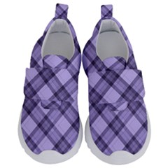 Pastel Purple And Steel Black Lines Pattern, Retro Tartan, Classic Plaid Kids  Velcro No Lace Shoes by Casemiro