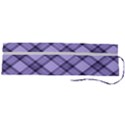 Pastel purple and steel black lines pattern, retro tartan, classic plaid Roll Up Canvas Pencil Holder (L) View2