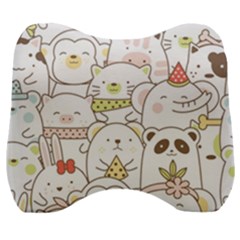Cute-baby-animals-seamless-pattern Velour Head Support Cushion by Sobalvarro
