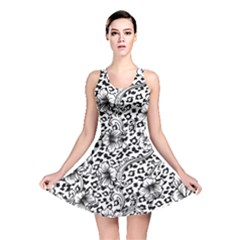 Vector-eclectic-fabric-seamless-pattern-animal-background-with-baroque-ornament Reversible Skater Dress by Sobalvarro