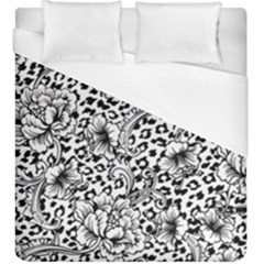 Vector-eclectic-fabric-seamless-pattern-animal-background-with-baroque-ornament Duvet Cover (king Size) by Sobalvarro