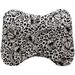 Vector-eclectic-fabric-seamless-pattern-animal-background-with-baroque-ornament Head Support Cushion by Sobalvarro
