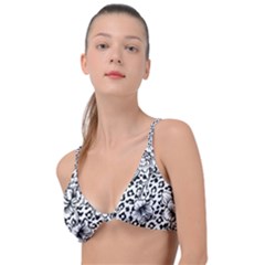 Vector-eclectic-fabric-seamless-pattern-animal-background-with-baroque-ornament Knot Up Bikini Top by Sobalvarro