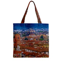 Lucca Historic Center Aerial View Zipper Grocery Tote Bag by dflcprintsclothing