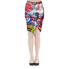 Crazy Grafitti Midi Wrap Pencil Skirt by essentialimage