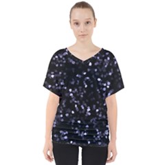 Square Motif Abstract Geometric Pattern 2 V-neck Dolman Drape Top by dflcprintsclothing