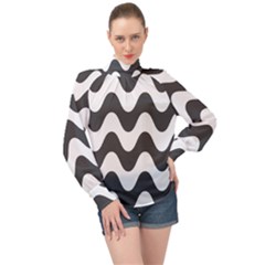 Copacabana  High Neck Long Sleeve Chiffon Top by Sobalvarro