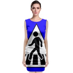 Cross Crossing Crosswalk Line Walk Sleeveless Velvet Midi Dress by HermanTelo