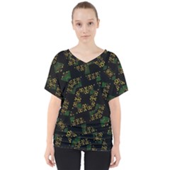 Modern Geometric Print V-neck Dolman Drape Top by dflcprintsclothing