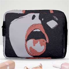 Wide Open And Ready - Kinky Girl Face In The Dark Make Up Pouch (large) by Casemiro
