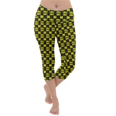 Shiny Knot Lightweight Velour Capri Yoga Leggings by Sparkle
