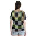 Circle Checks V-Neck Flutter Sleeve Top View2
