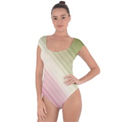 Pink Green Short Sleeve Leotard  by Sparkle
