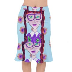 Purple Glasses Girl Wall Short Mermaid Skirt by snowwhitegirl