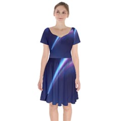 Light Fleeting Man s Sky Magic Short Sleeve Bardot Dress by Mariart