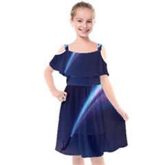 Light Fleeting Man s Sky Magic Kids  Cut Out Shoulders Chiffon Dress by Mariart