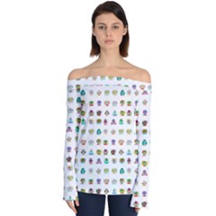 All The Aliens Teeny Off Shoulder Long Sleeve Top by ArtByAng