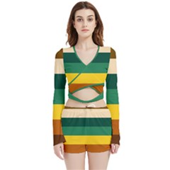 Retro 80s Velvet Wrap Crop Top by tmsartbazaar