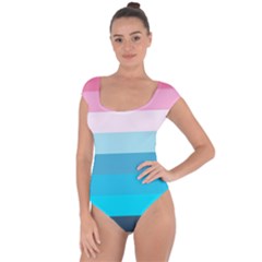 Sea And Sunset Short Sleeve Leotard  by tmsartbazaar