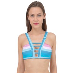 Sea And Sunset Cage Up Bikini Top by tmsartbazaar